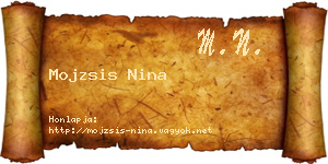 Mojzsis Nina névjegykártya